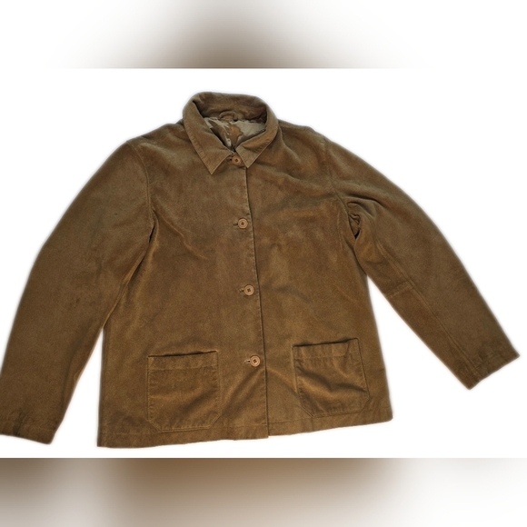 Boxy Faux Suede Womens Caramel Car Coat Xl - Picture 5 of 10